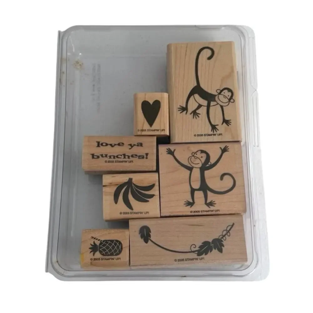 Stampin’ up wooden stamps monkey business